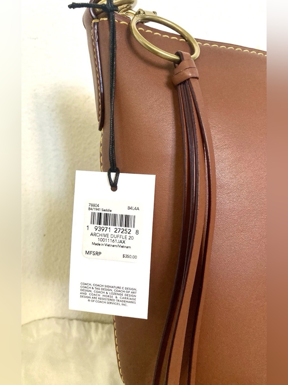 Coach 1941 NWT Duffle 20 - Picture 5 of 7